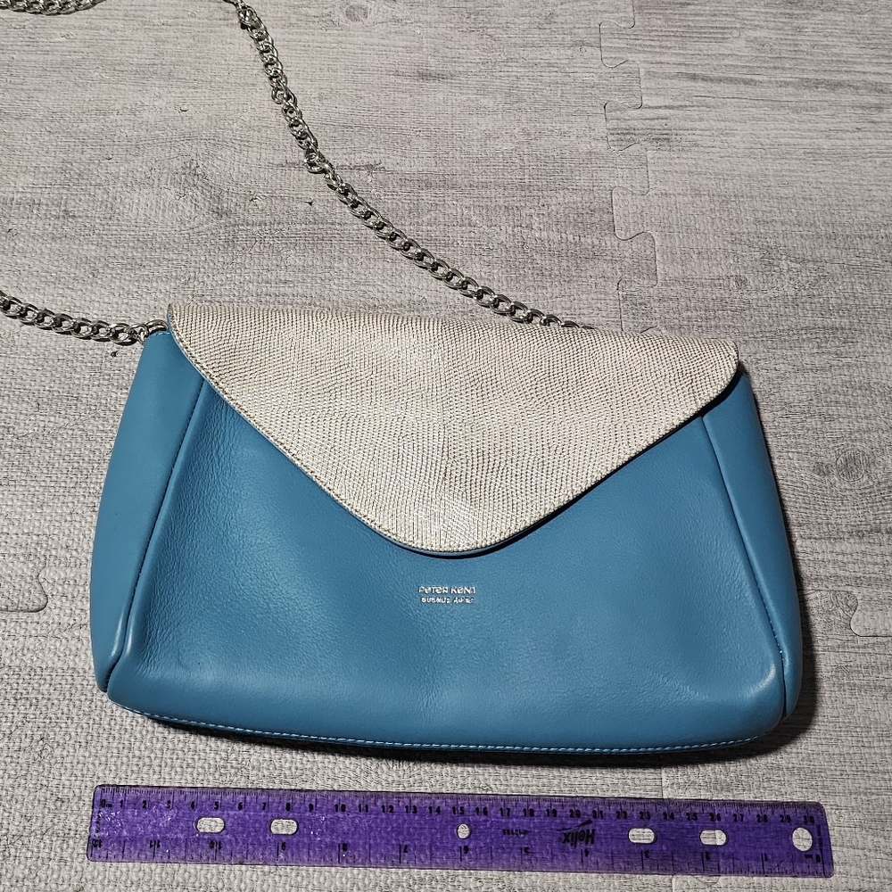 Blue and White Chain Shoulder Bag